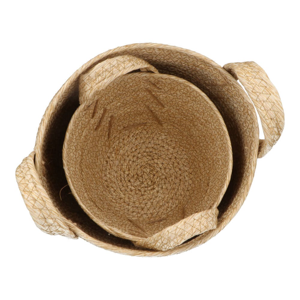 Corn Husk Round Basket Set of 2