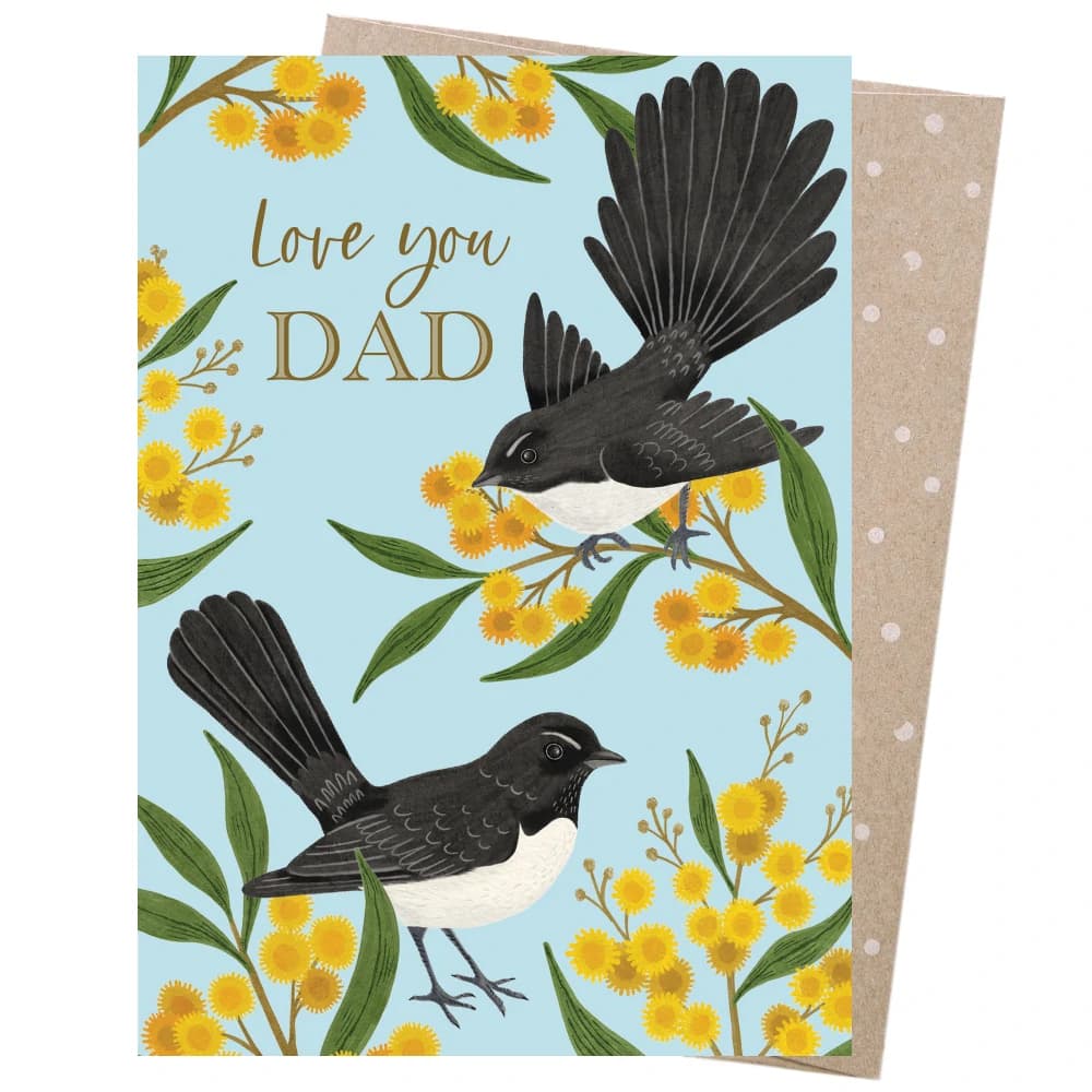 Earth Greetings Card - Father's Day Dad's Wagtails