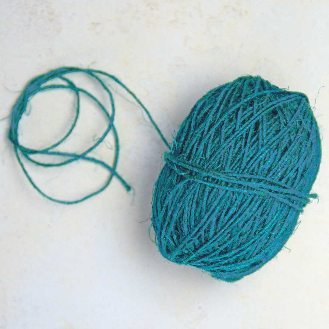 Fair Trade Handspun Hemp Twine 50m - Aqua