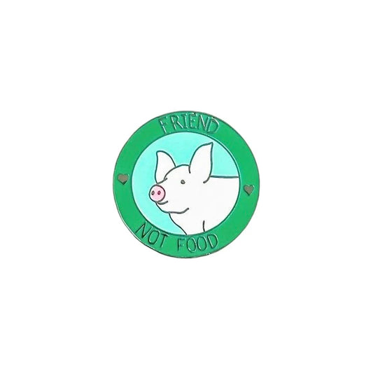 Red Parka Enamel Pin - Friend Not Food Pig