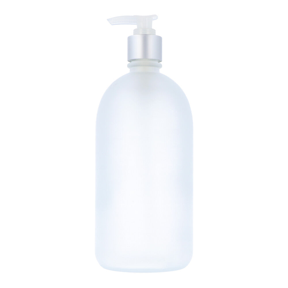 Frosted Glass Bottle with Lotion Pump 500ml