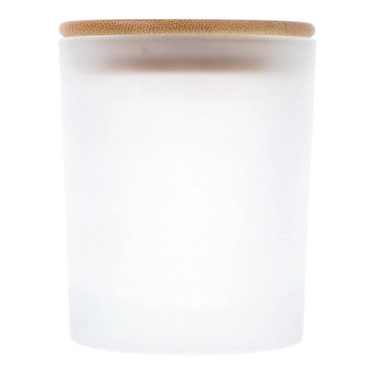 Frosted Glass Jar with Bamboo Lid 250ml