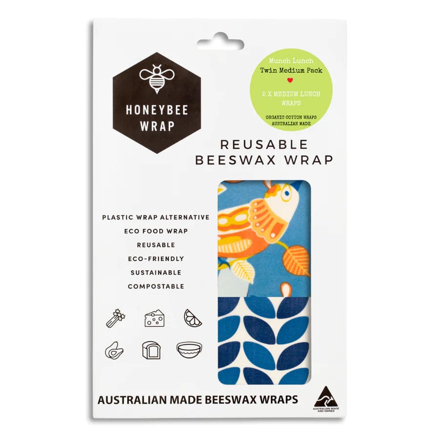 Honeybee Beeswax Food Wraps - Twin Set Medium