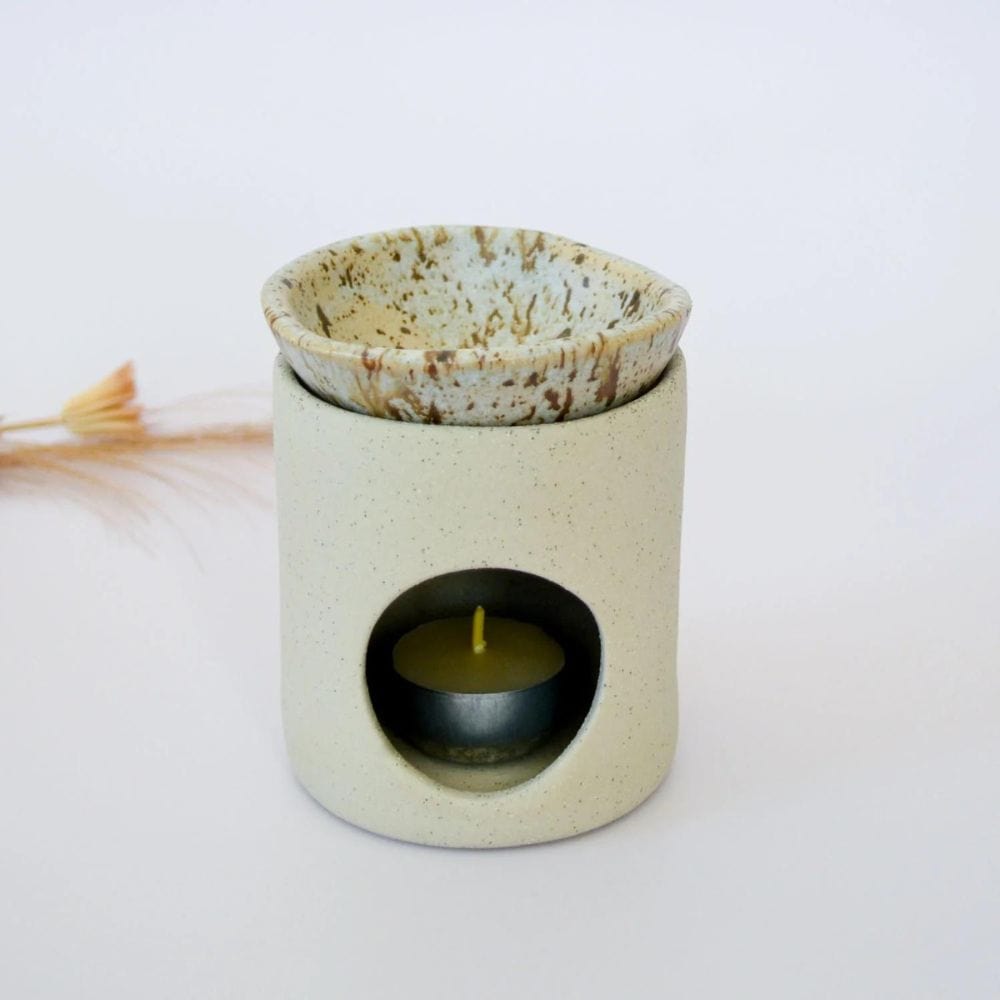 Kim Wallace Ceramics Oil Burner - Natural & Spotted Gum