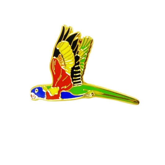 Red Parka Enamel Pin - Rainbow Lorikeet