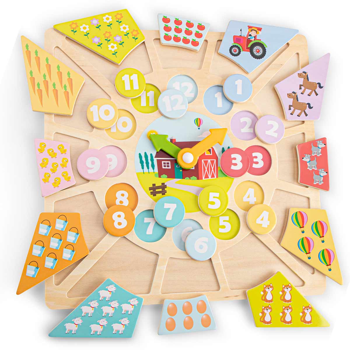 New Classic Toys Wooden Farm Puzzle Clock