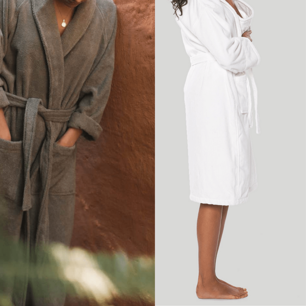 Organic Cotton Resort Bathrobe - White One size Large / White