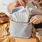 SoYoung Petite Raw Linen Insulated Lunch Cooler Bag