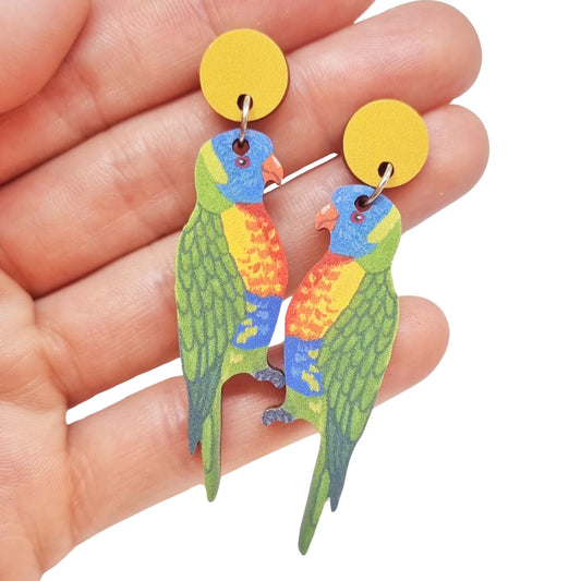 Pixie Nut Rainbow Lorikeet Earrings