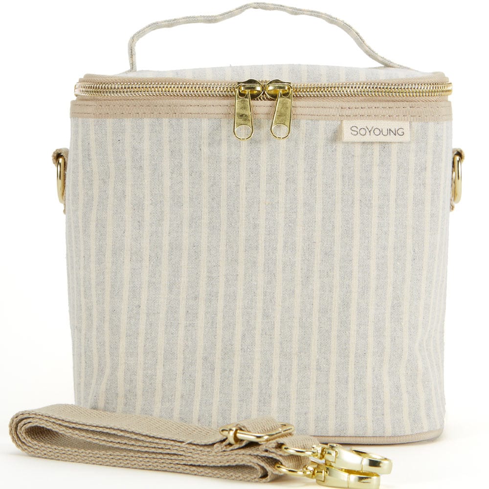 SoYoung Petite Raw Linen Insulated Lunch Cooler Bag