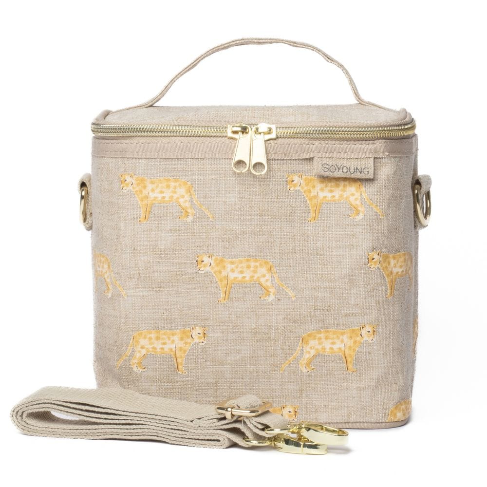 SoYoung Petite Raw Linen Insulated Lunch Cooler Bag