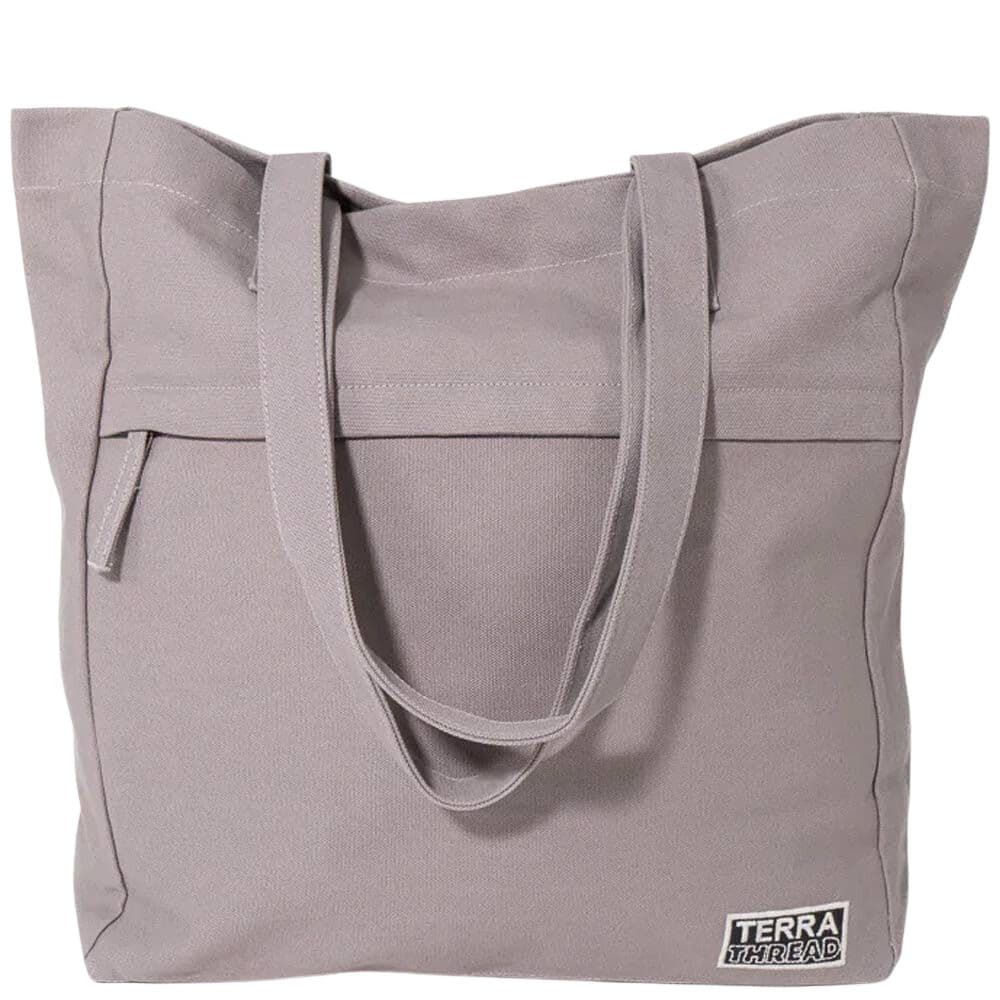 Terra Thread Organic Cotton Executive Work Tote Bag Cloud Grey