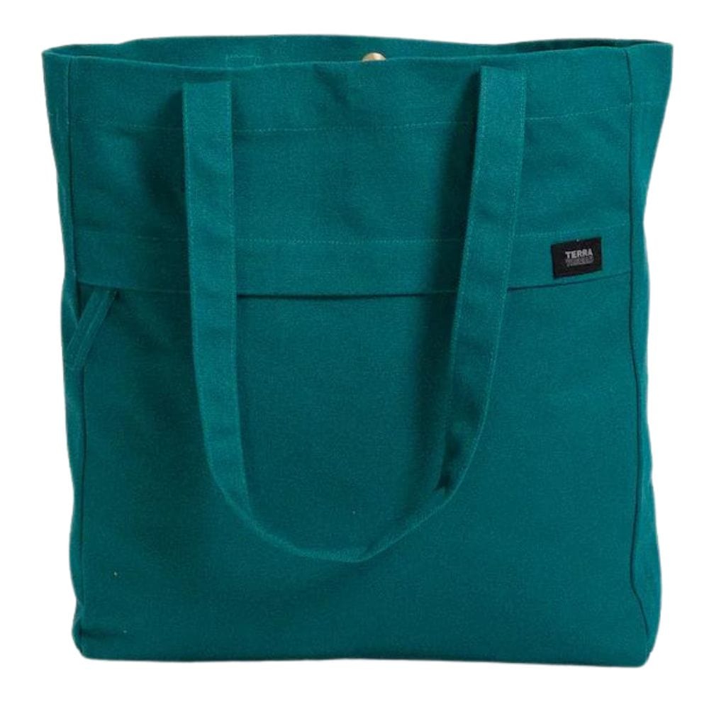 Terra Thread Organic Cotton Executive Work Tote Bag Deep Sea Teal