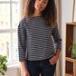 Thought Fairtrade Organic Cotton Breton Top - Navy