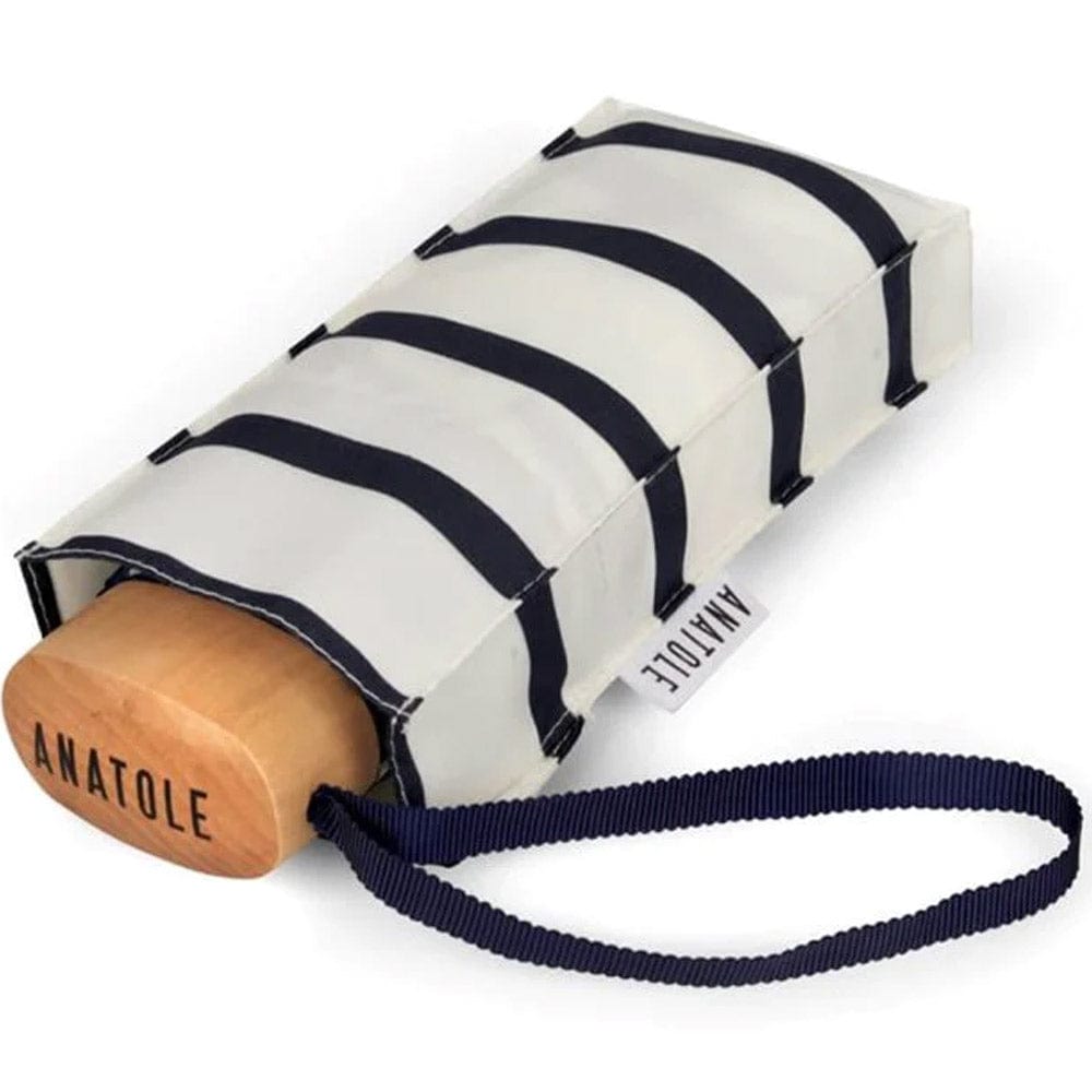 ANATOLE Striped Micro Umbrella Navy Stripes HENRI