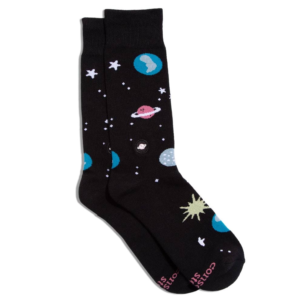 Conscious Step Socks That Support Space Exploration - Black Galaxy