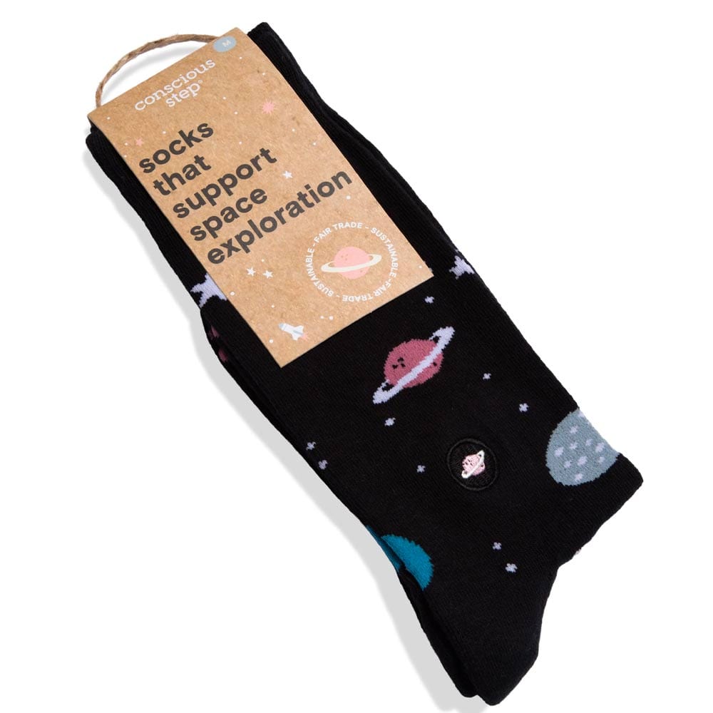 Conscious Step Socks That Support Space Exploration - Black Galaxy