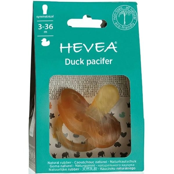 Hevea Natural Rubber Soother - Symmetrical 3m+ Duck