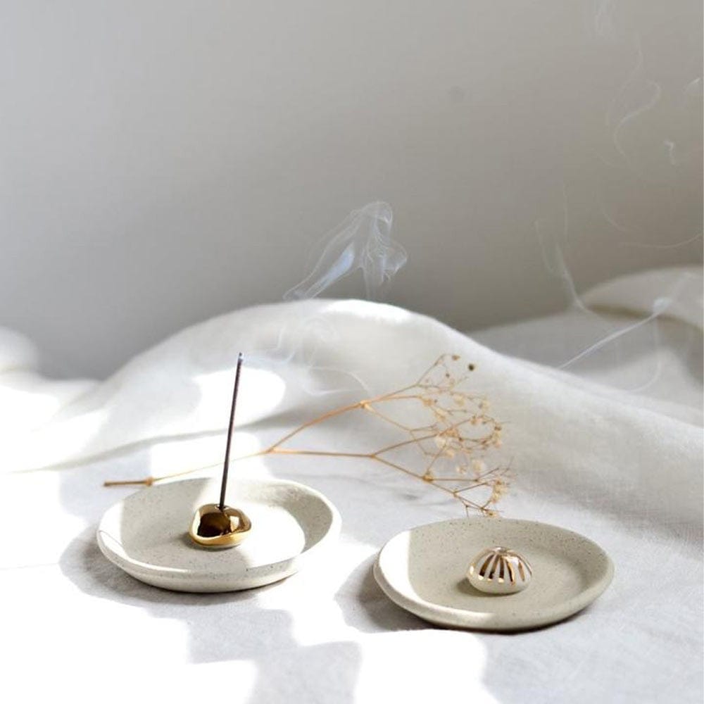 Kim Wallace Ceramics Incense Holder - Gold Bead