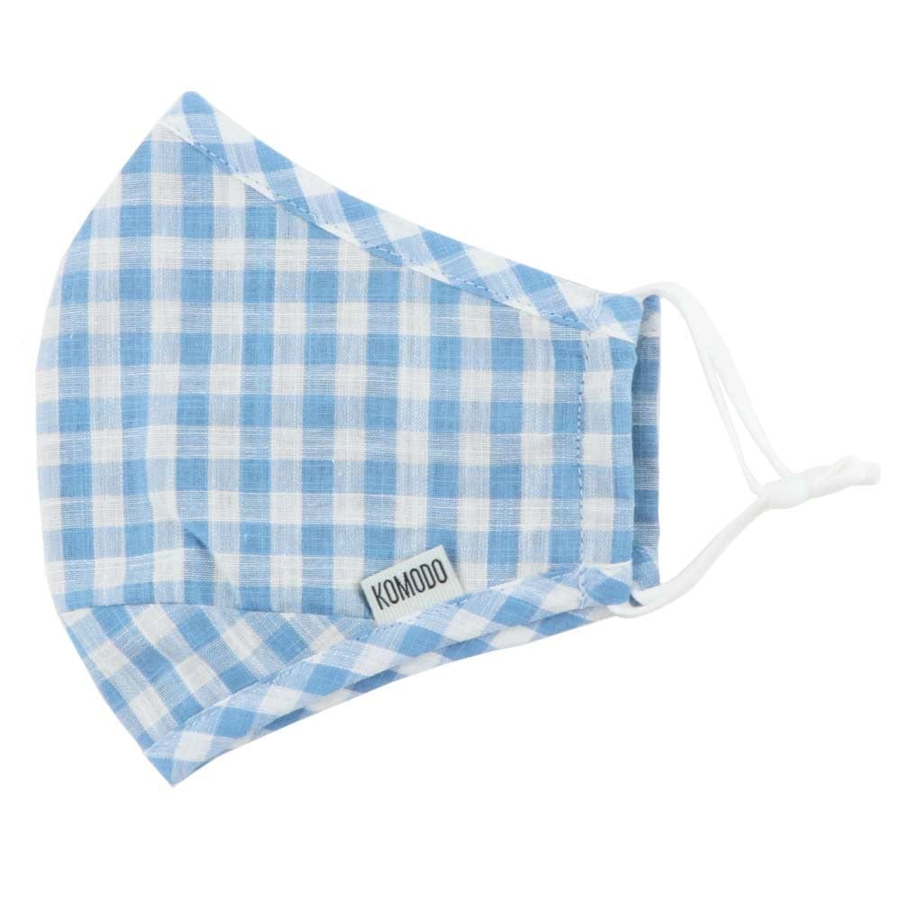 Komodo Reusable Face Mask - Light Blue Gingham