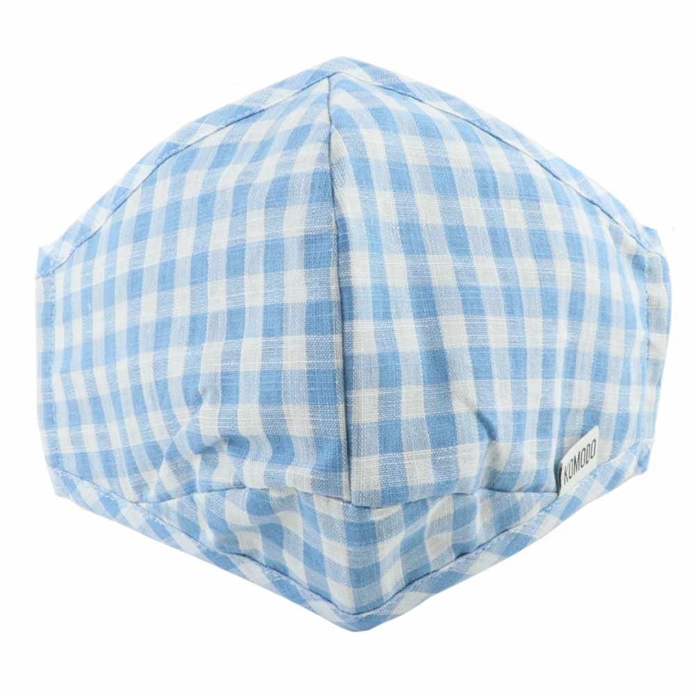 Komodo Reusable Face Mask - Light Blue Gingham