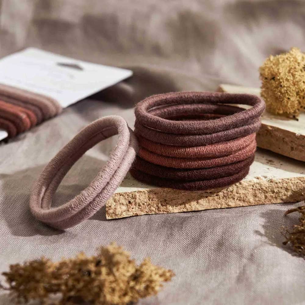 Kooshoo Plastic-Free Round Hair Ties Mondo 8 Pack - Earth Tints