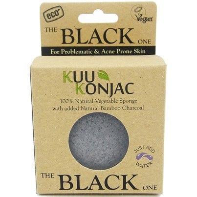 KUU Konjac sponge - bamboo charcoal for acne prone skin