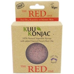 KUU konjac sponge - french red clay for dry skin