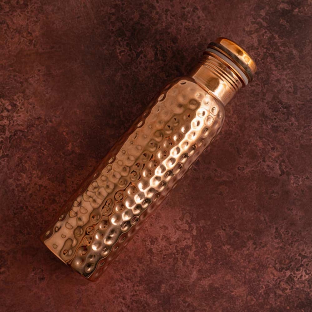 Let's Go Nature'al Copper Water Bottle 950ml -  Traditional Hammered