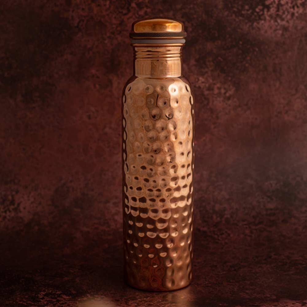 Let's Go Nature'al Copper Water Bottle 950ml -  Traditional Hammered