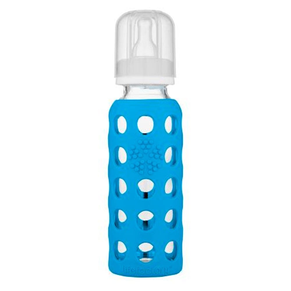 Lifefactory Glass Baby Bottle 265ml - Cobalt