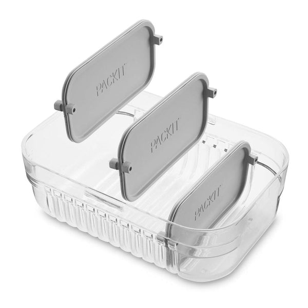 1.1L Aluminum Bento Lunch Box with Divider White