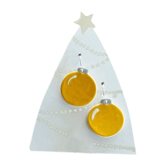 Paper Boat Press Bauble Hanging Earrings - Yellow