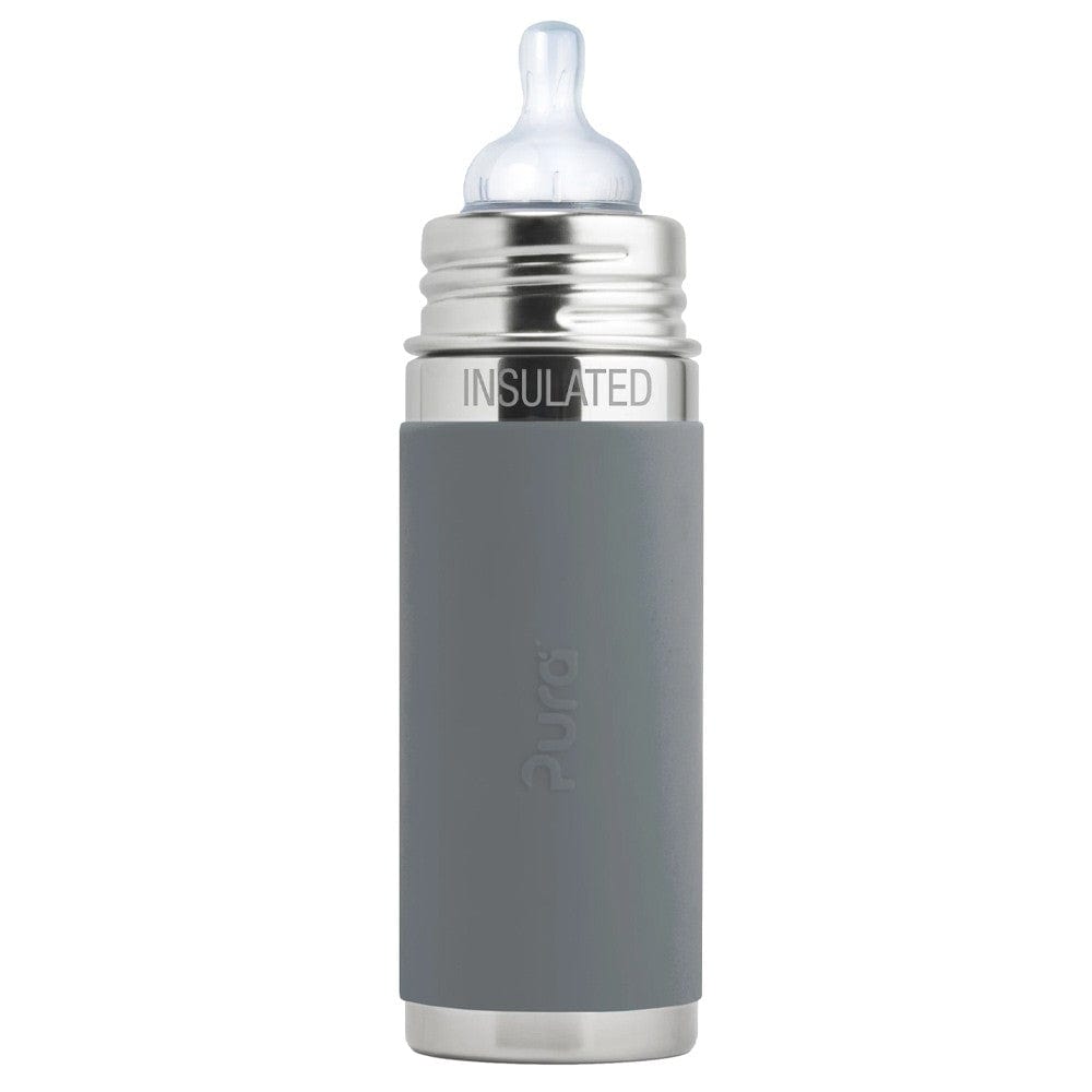 Pura Kiki Insulated Stainless Steel Infant Bottle 260ml - Slate