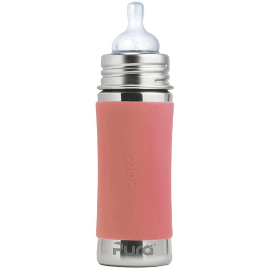 Pura Kiki Stainless Steel Infant Bottle 325ml - Rose