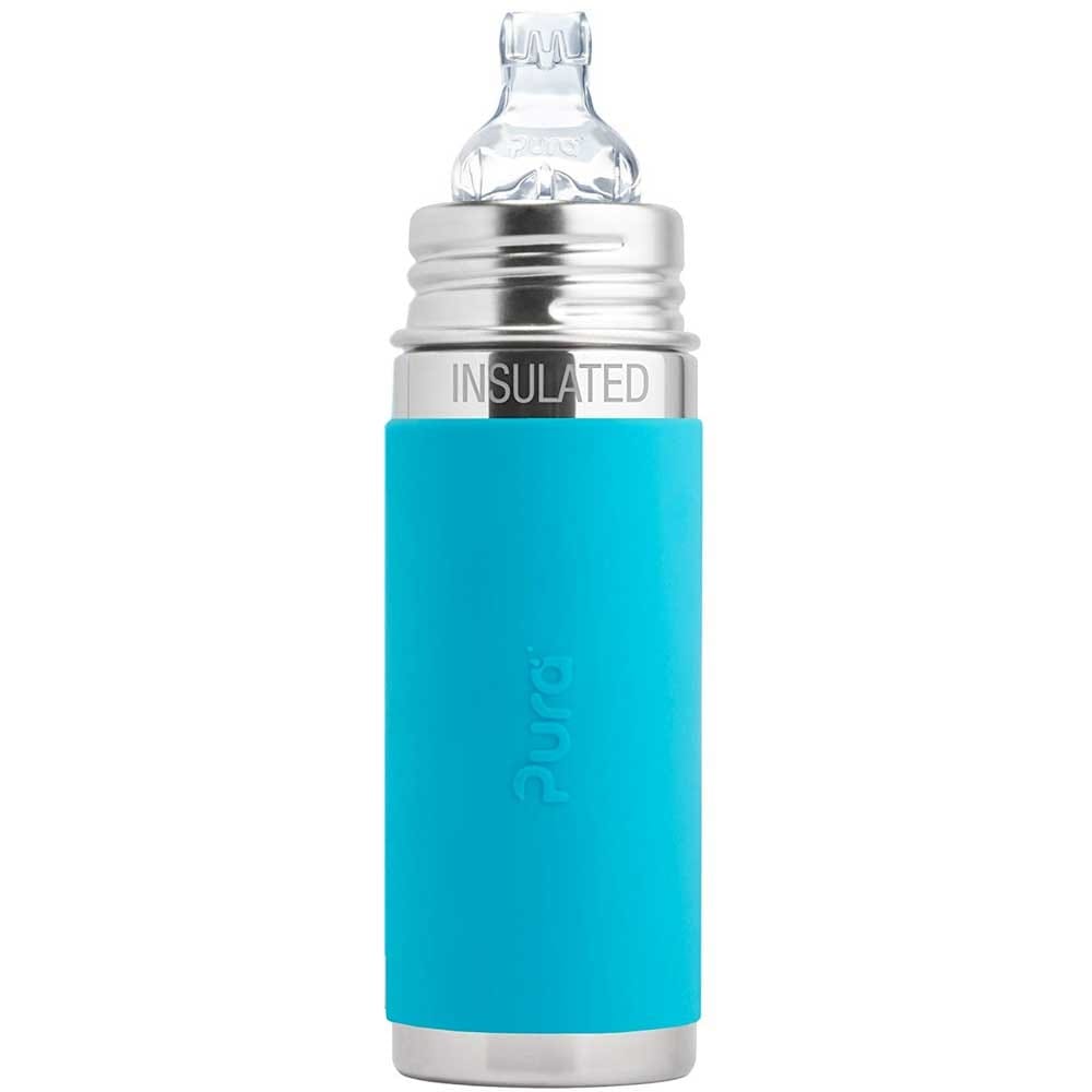 Pura Kiki Stainless Steel Insulated Toddler Sippy Bottle 260ml - Aqua