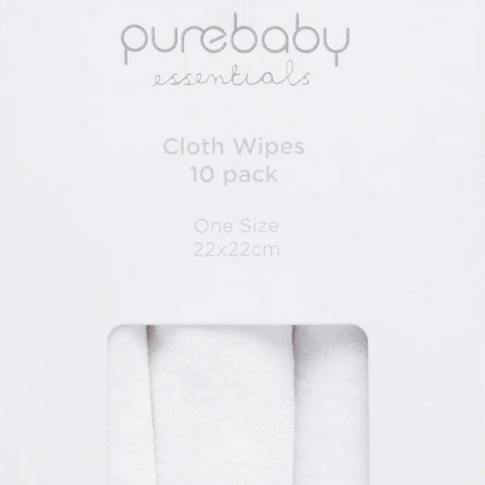 Purebaby Organic Cotton Cloth Wipes - 10 Pack