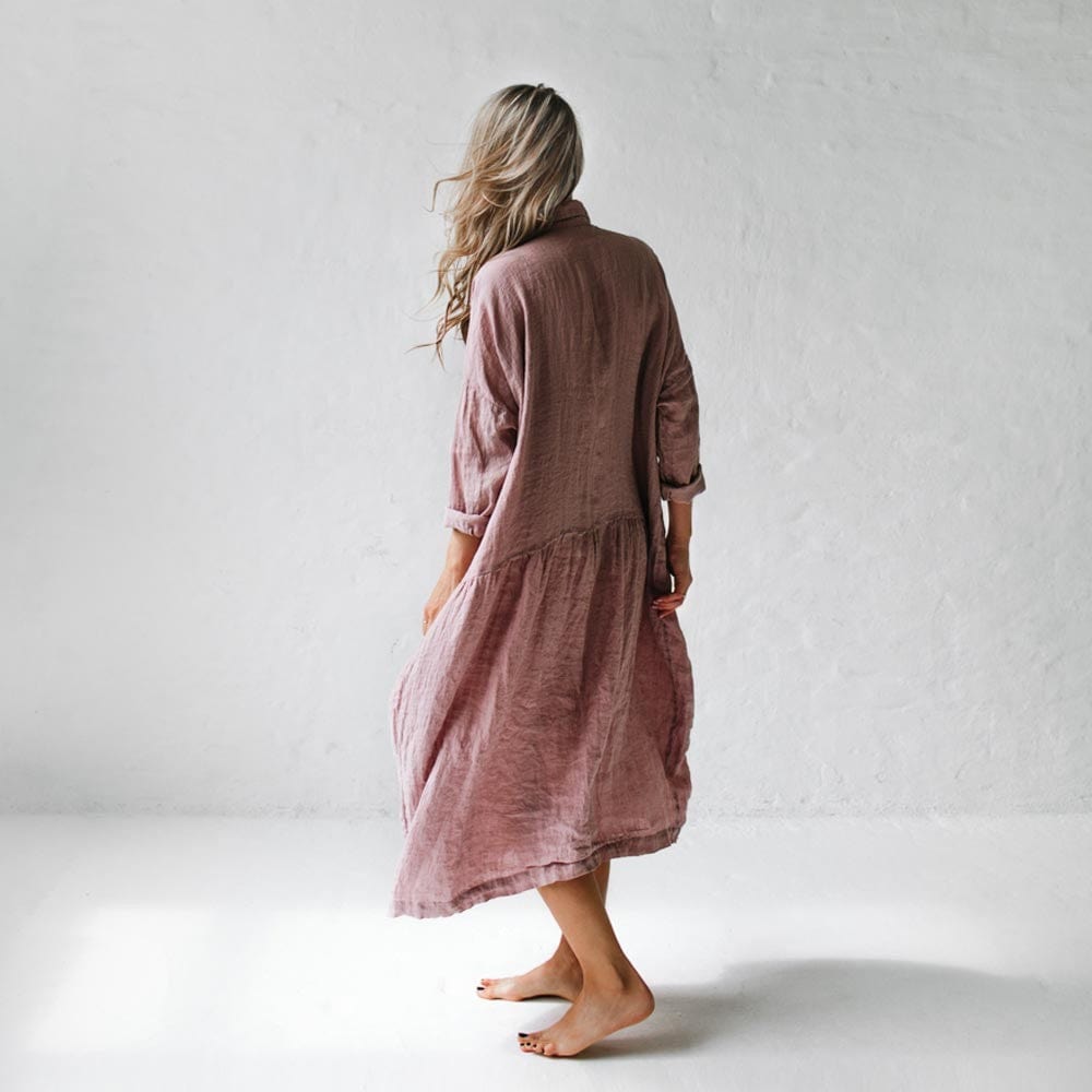 Seaside Tones Oversized Dress - Dusty Pink