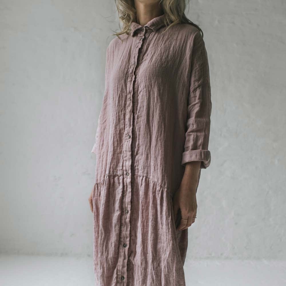 Seaside Tones Oversized Dress - Dusty Pink