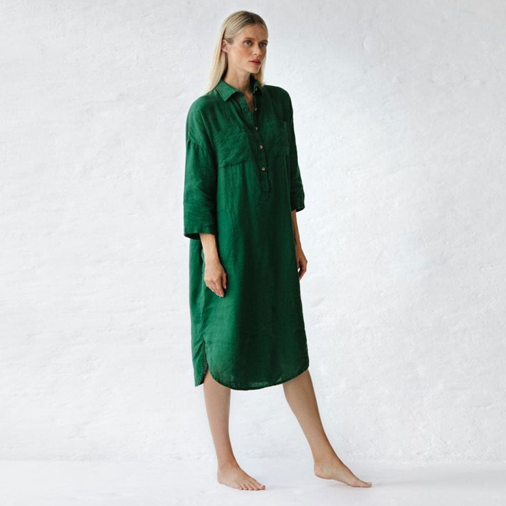 Seaside Tones Shirt Dress - Green