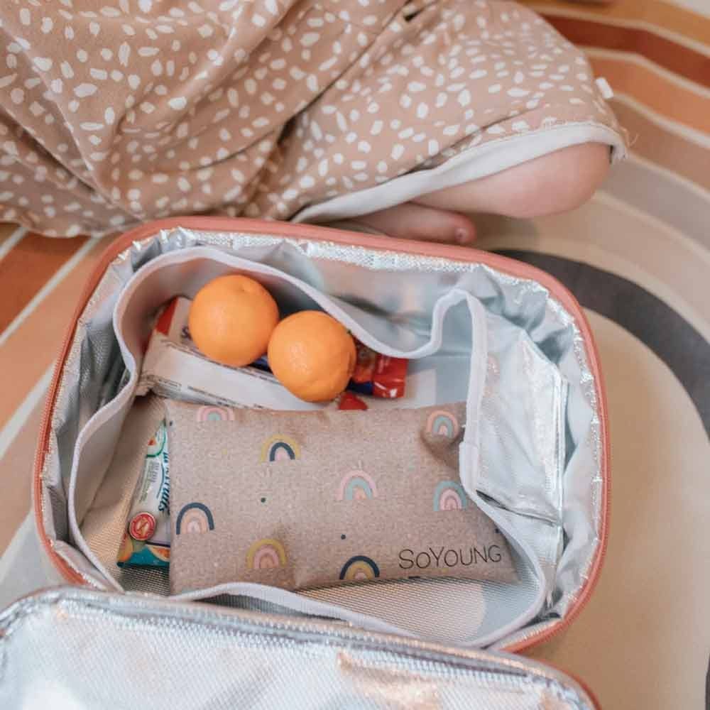 SoYoung Raw Linen Insulated Lunch Box - Neo Rainbow