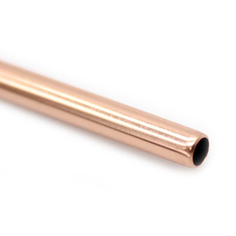 Stainless Steel Straw Rose Gold 6mm - Bent (BULK 50 pack)