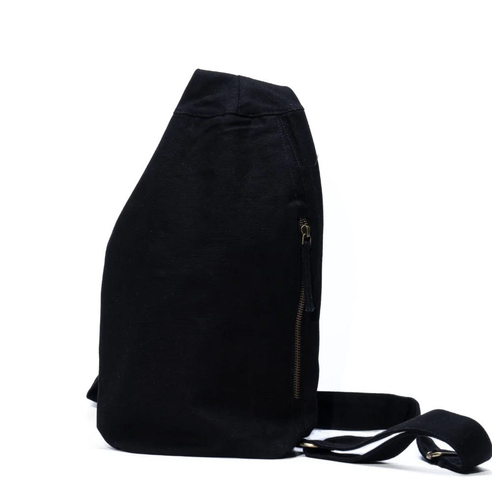 Black canvas sling bag best sale