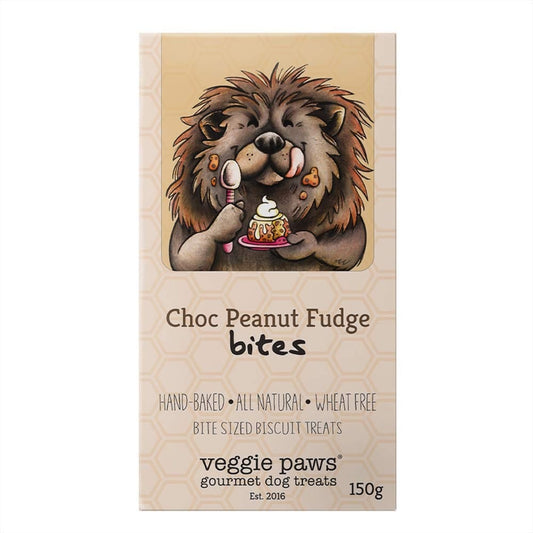 Veggie Paws Bites 150g - Choc Peanut Fudge